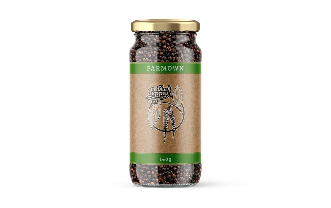 Farmown Black Pepper    Glass Jar  140 grams